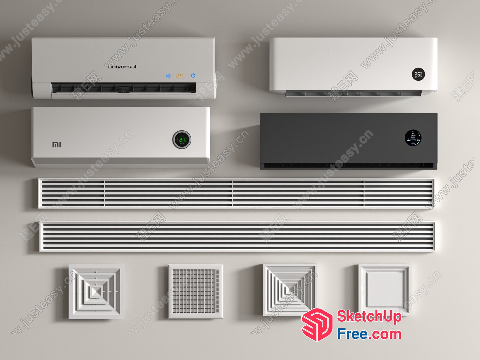 Air Conditioner And Ventilation System Arrangement 3D SketchUp File