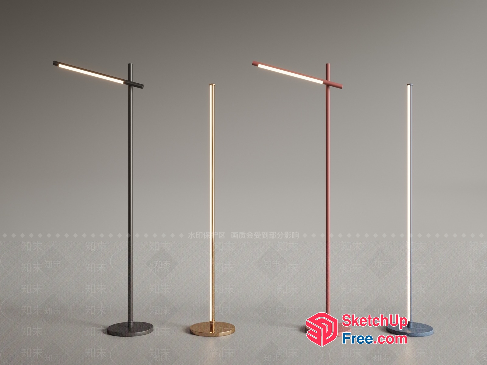 Modern Led Floor Lamp For Contemporary Spaces 3D SketchUp File