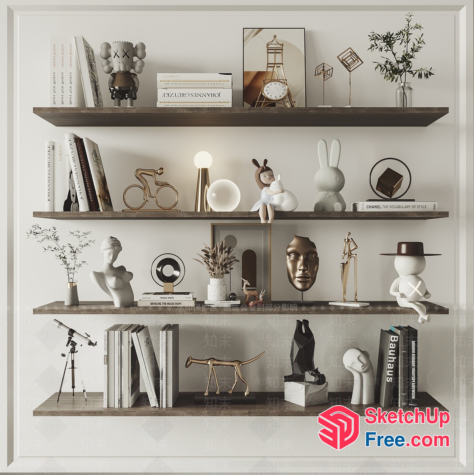 Modern Minimalist Decorative Shelf Collection 3D SketchUp File