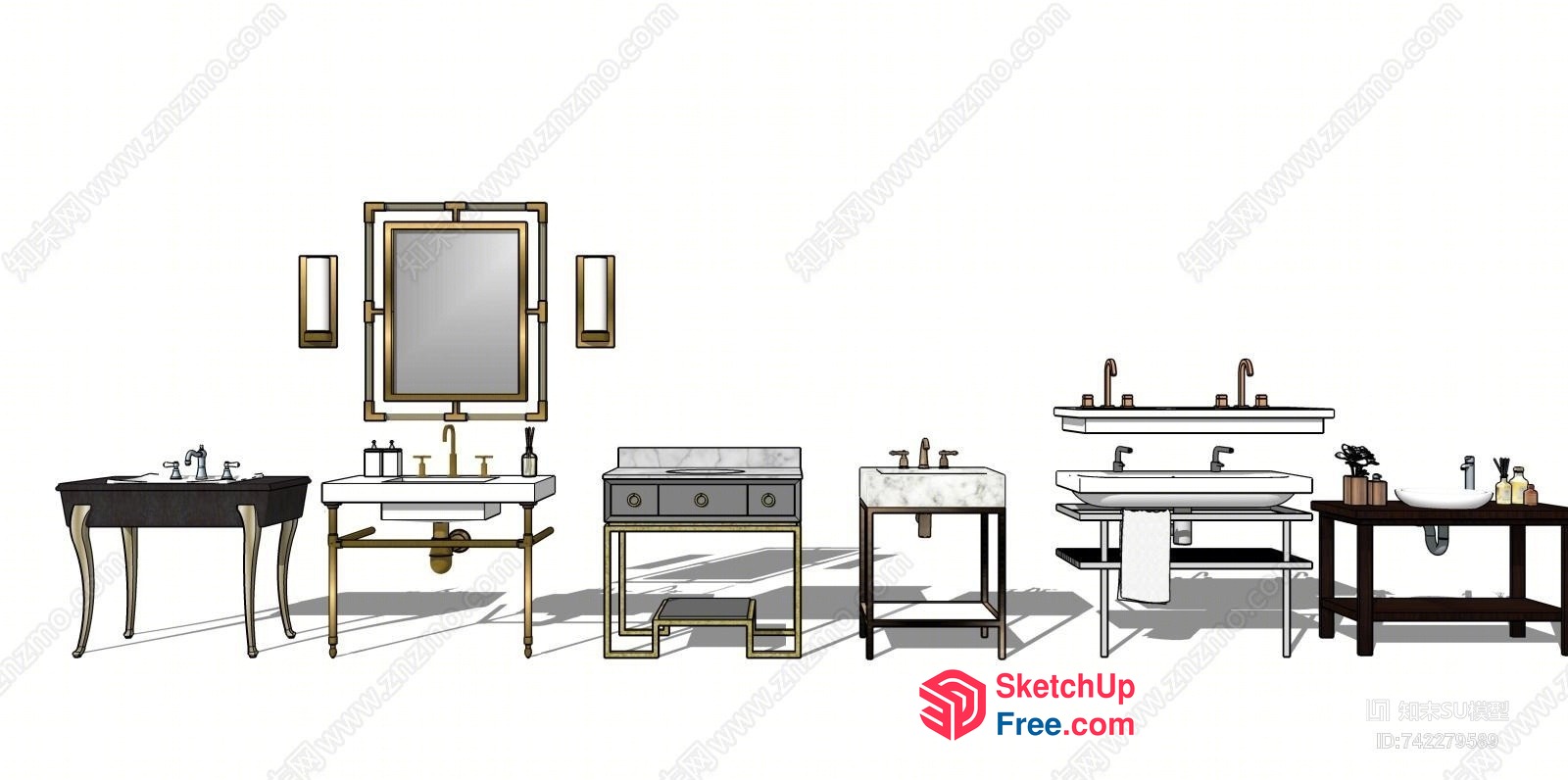 Elegant Vanity Station Collection 3D SketchUp File