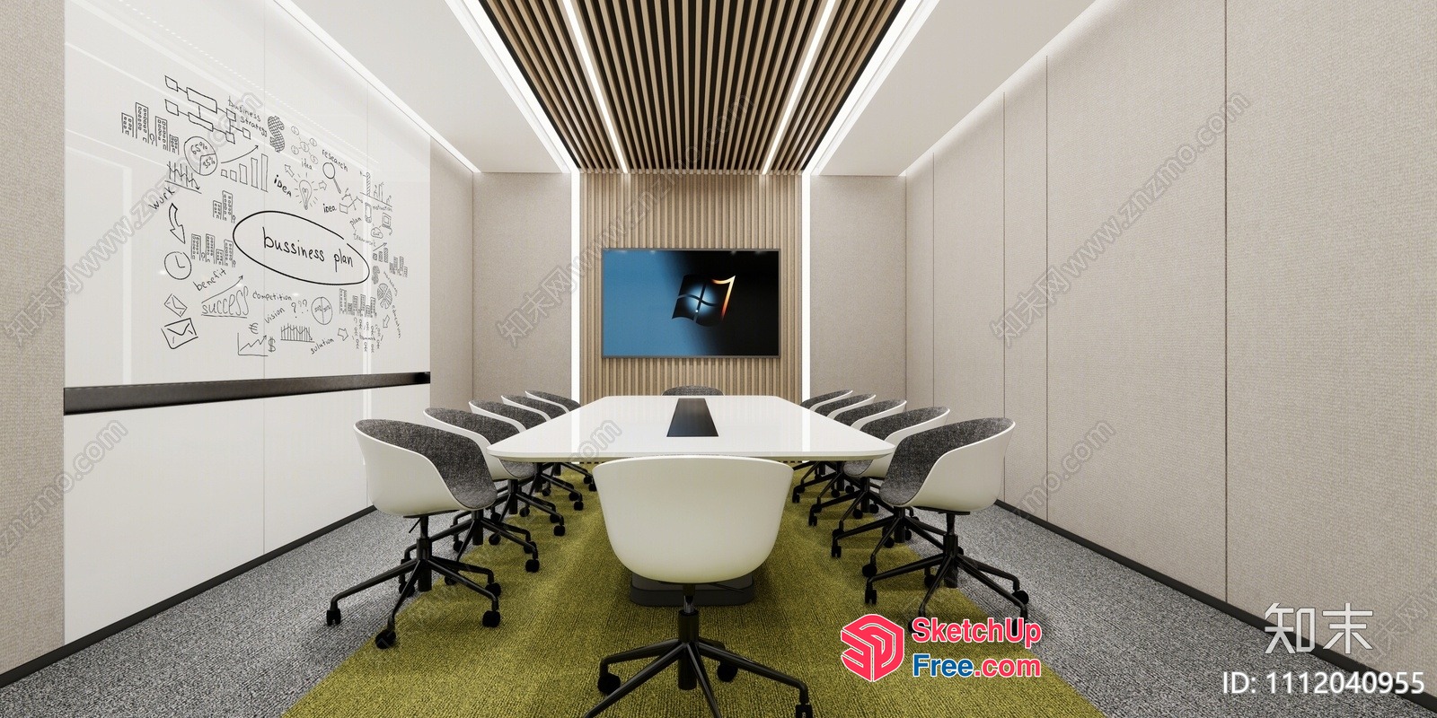 Modern Office Conference Room Interior Design 3D SketchUp File