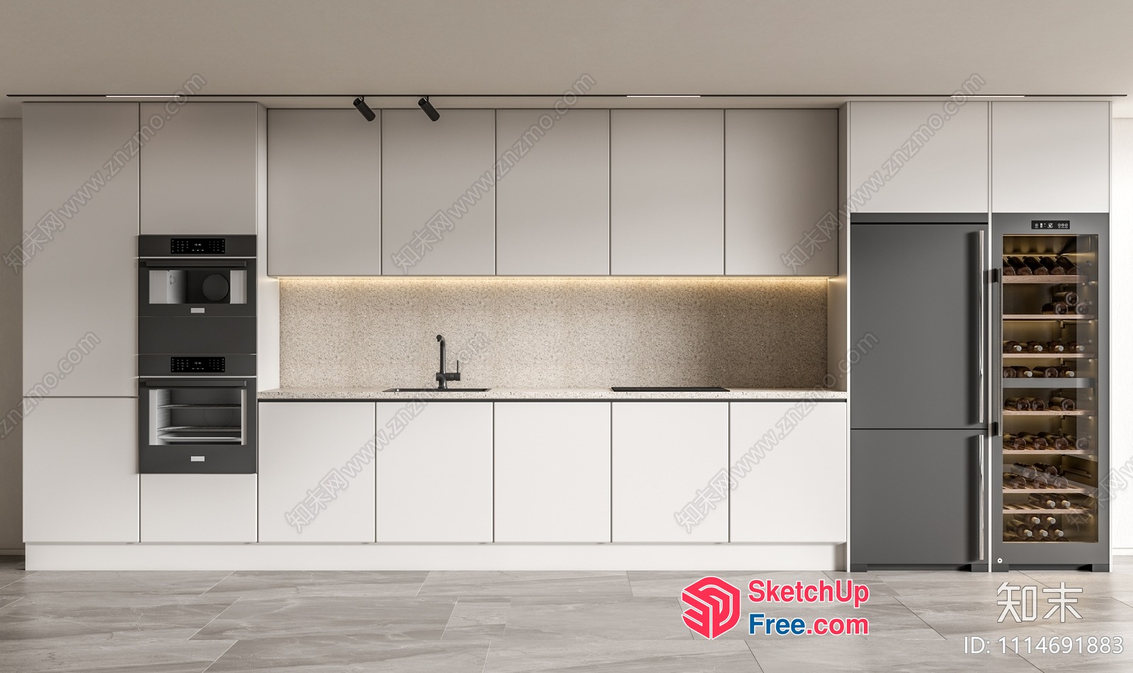 Modern Minimalist Kitchen Interior 3D SketchUp File