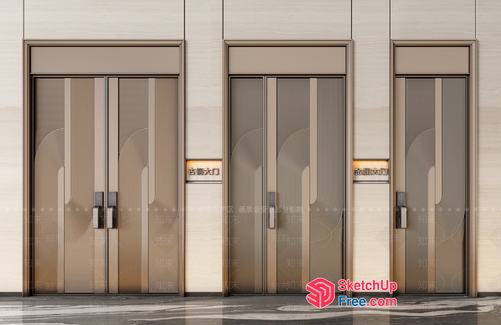 Modern Elevator Doors With Distinctive Design 3D SketchUp File