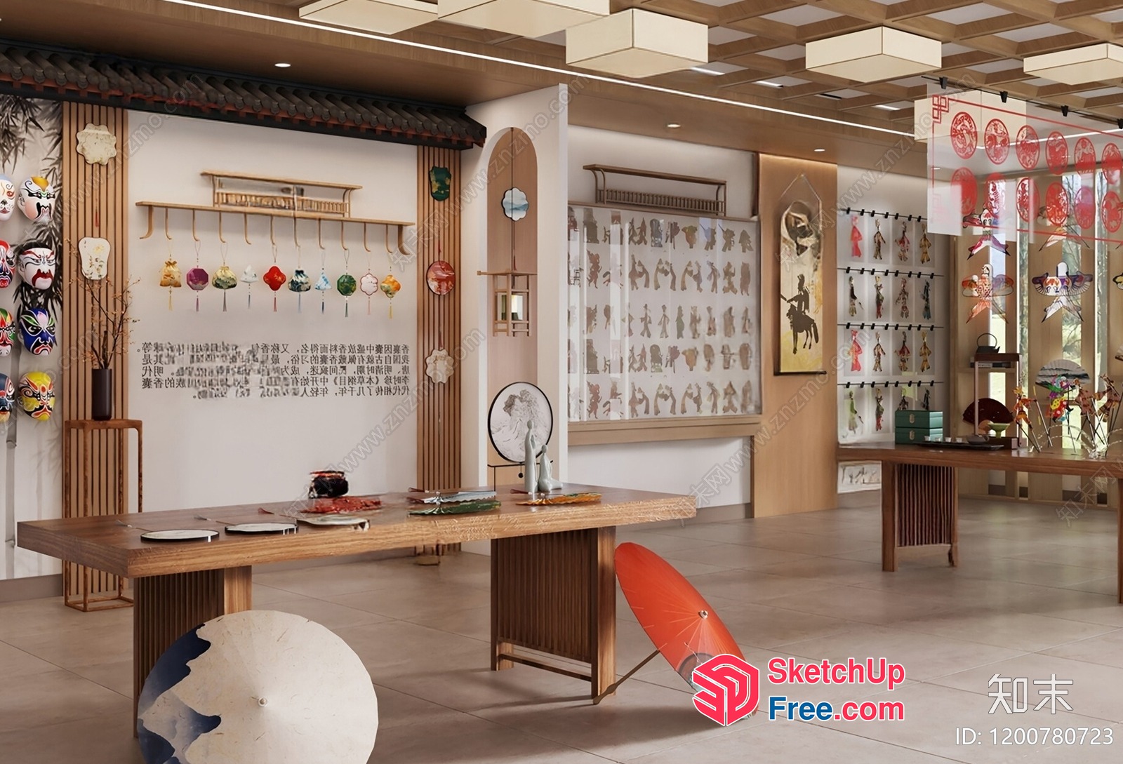 Asian-Inspired Decorative Items In A Modern Interior 3D SketchUp File