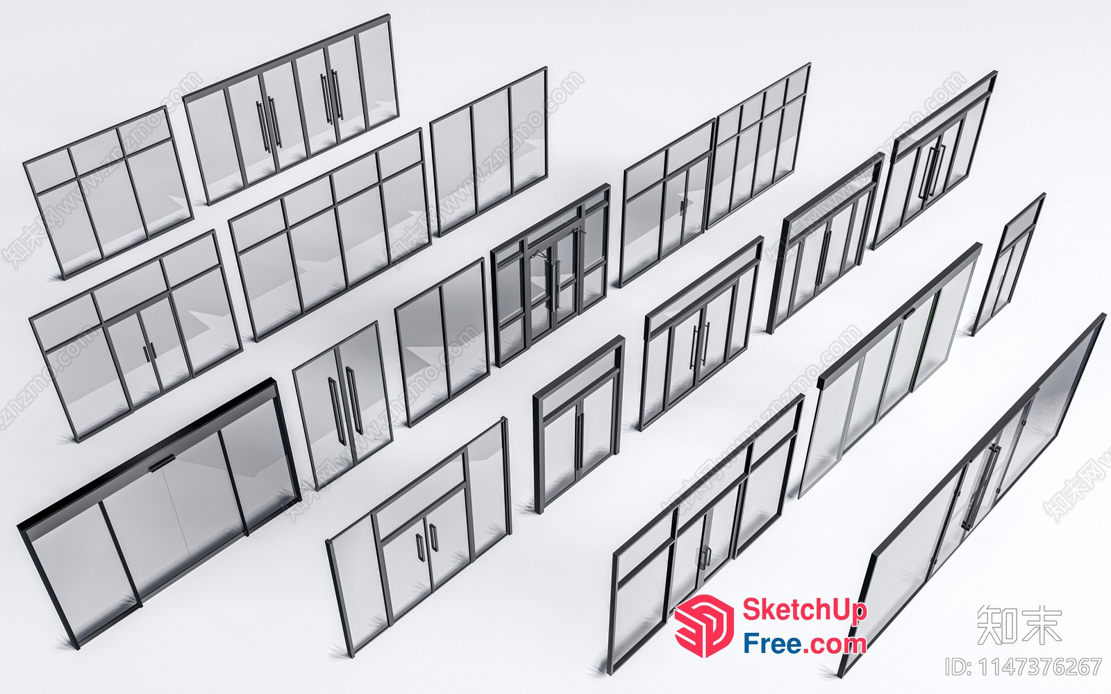3D Models Of Various Doors And Windows 3D SketchUp File
