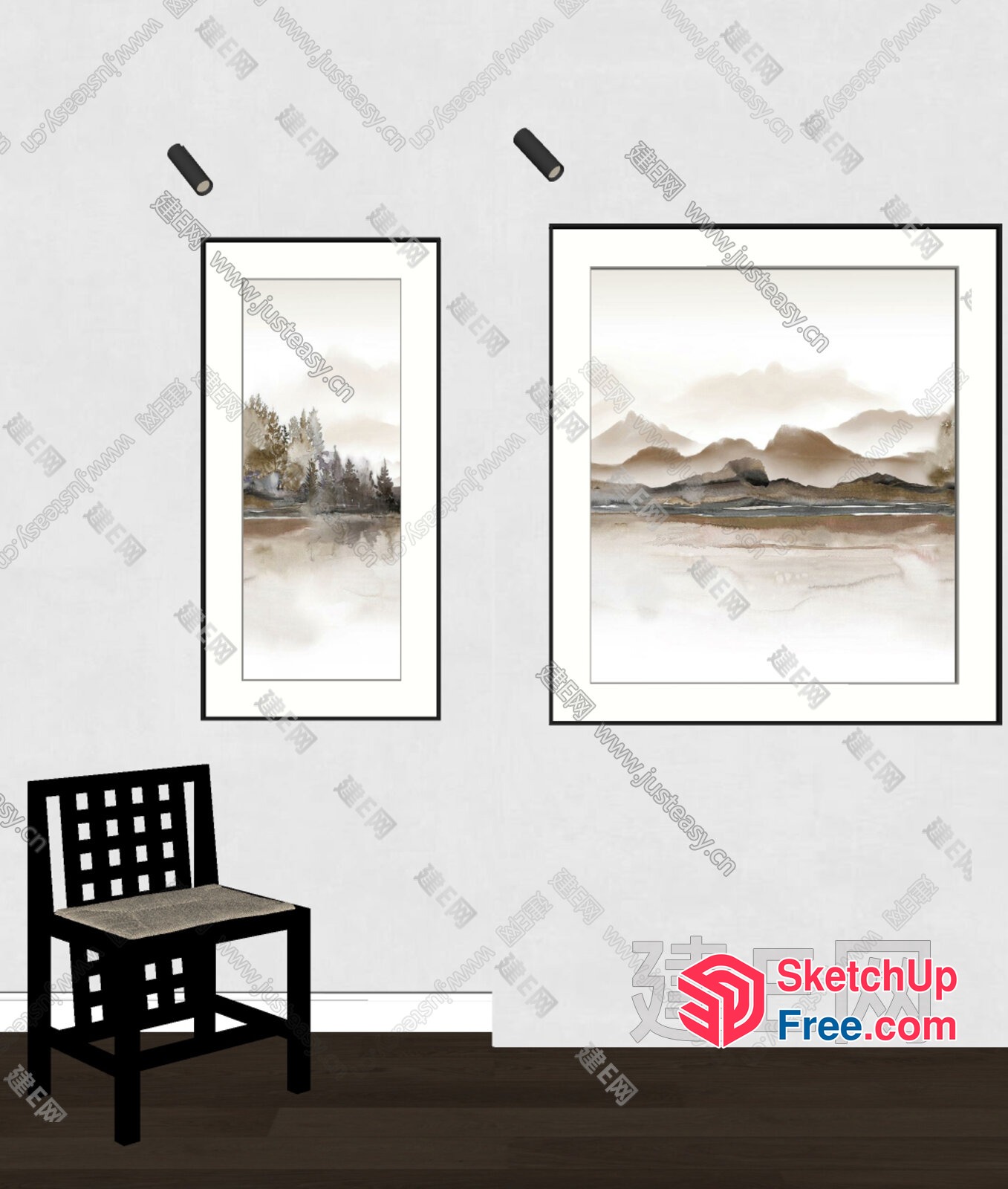 Aesthetic Wall Artwork Collection 3D SketchUp File