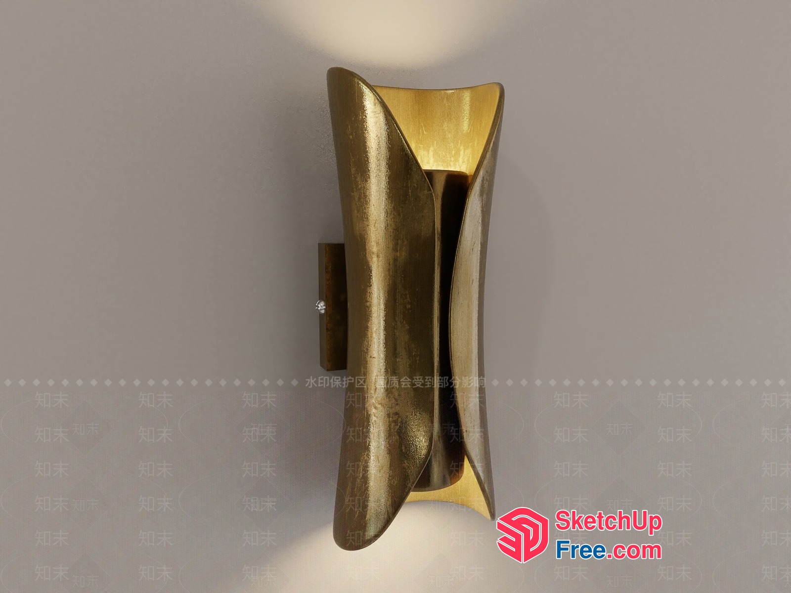 Elegant Gold Sconce With Unique Design 3D SketchUp File