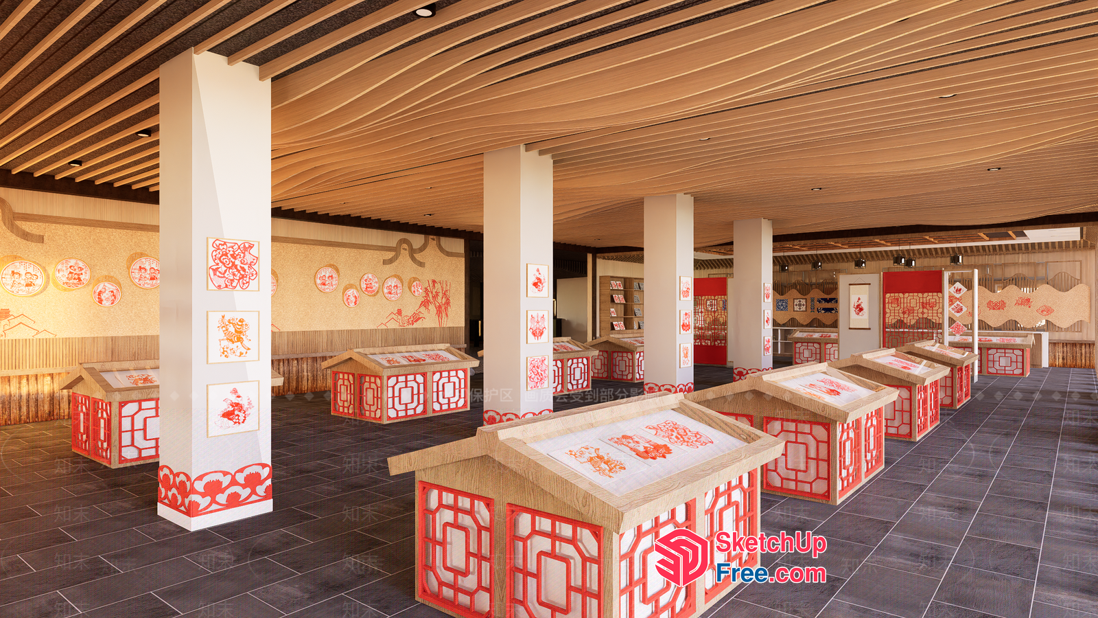 Chinese-Inspired Decorative Pillars And Tables 3D SketchUp File