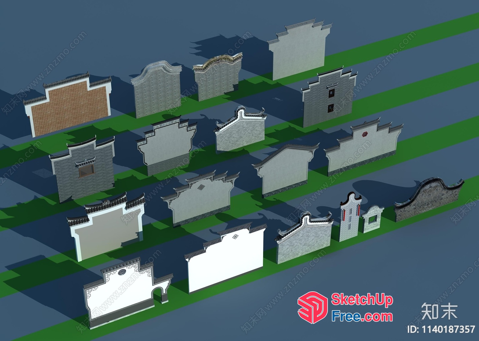 Traditional Chinese Architecture Elements 3D SketchUp File