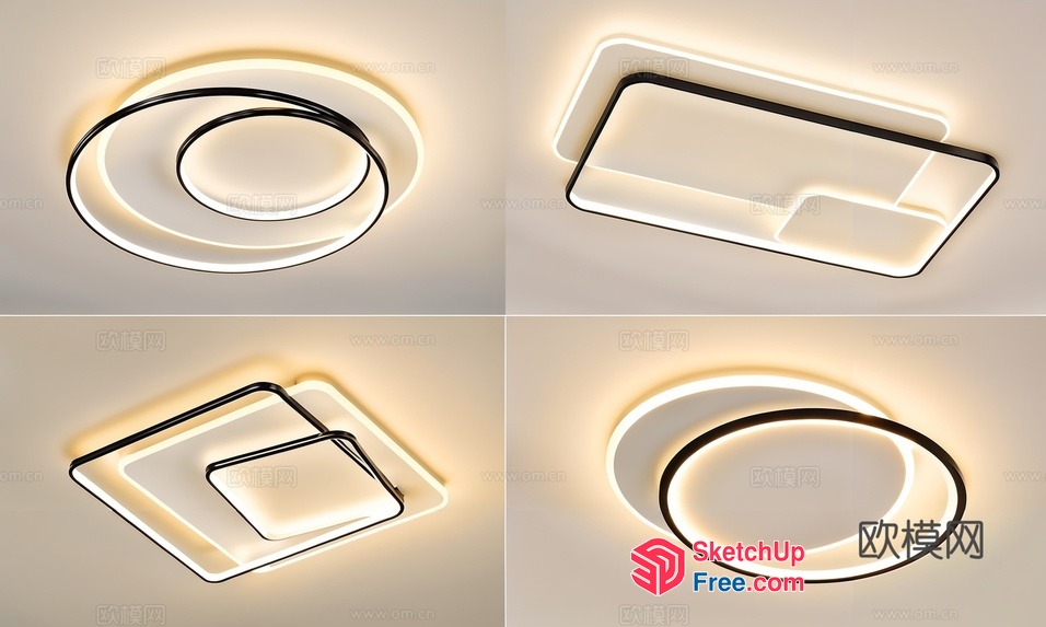 Modern Ceiling Light Fixtures 3D SketchUp File