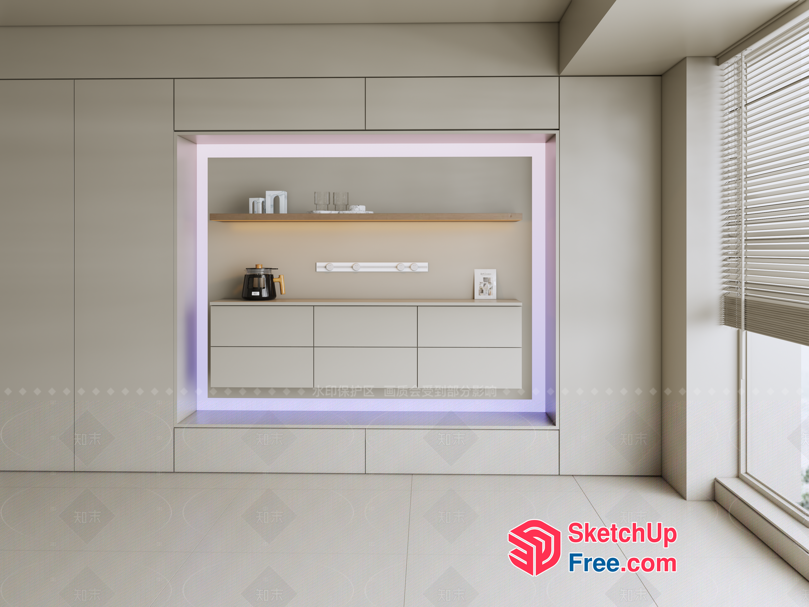 Minimalist Kitchen Interior With Modern Decor 3D SketchUp File