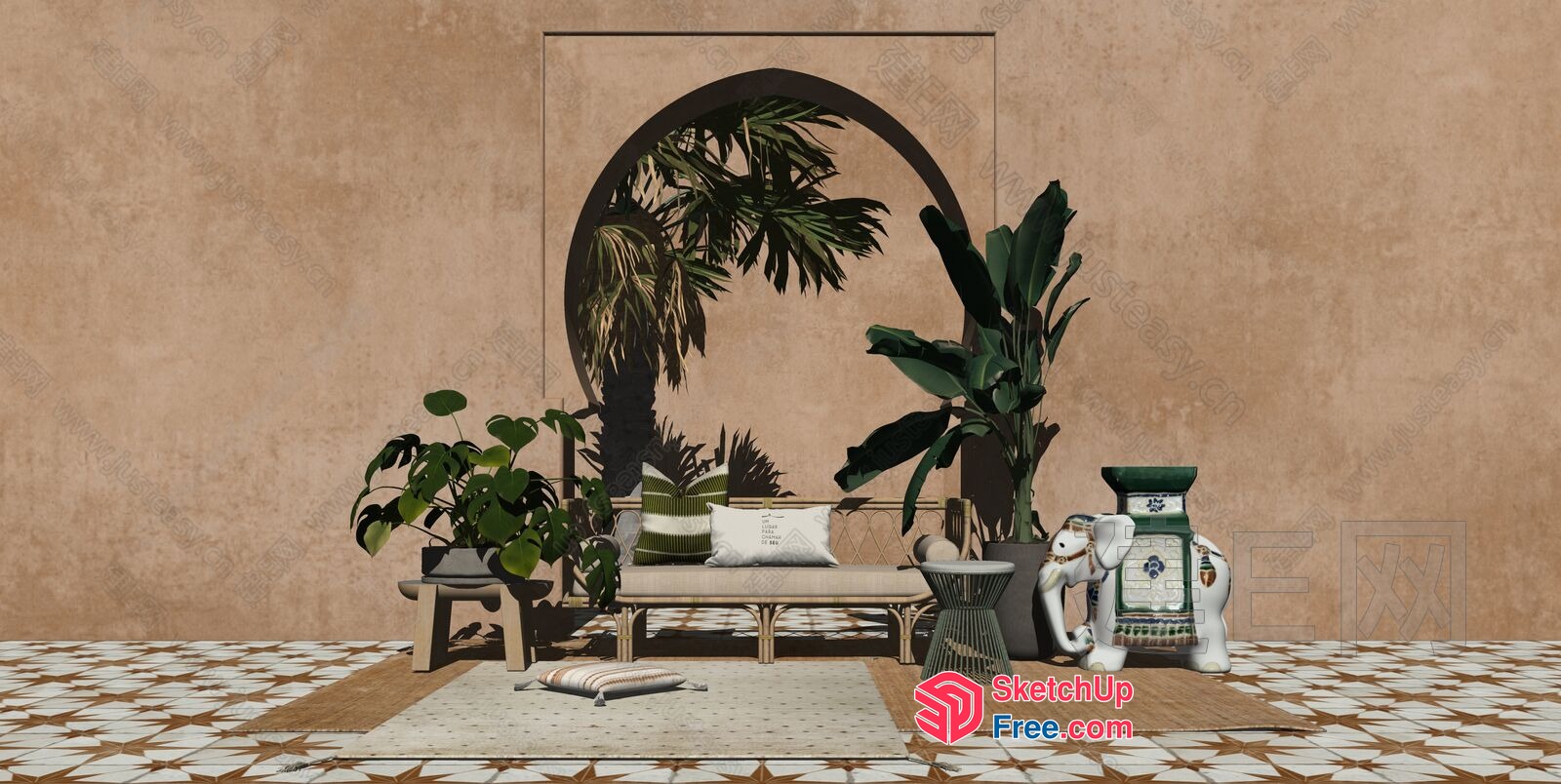 Exotic Tropical Oasis 3D SketchUp File