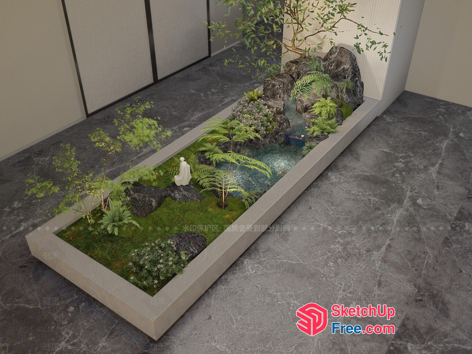 Serene Garden Oasis 3D SketchUp File