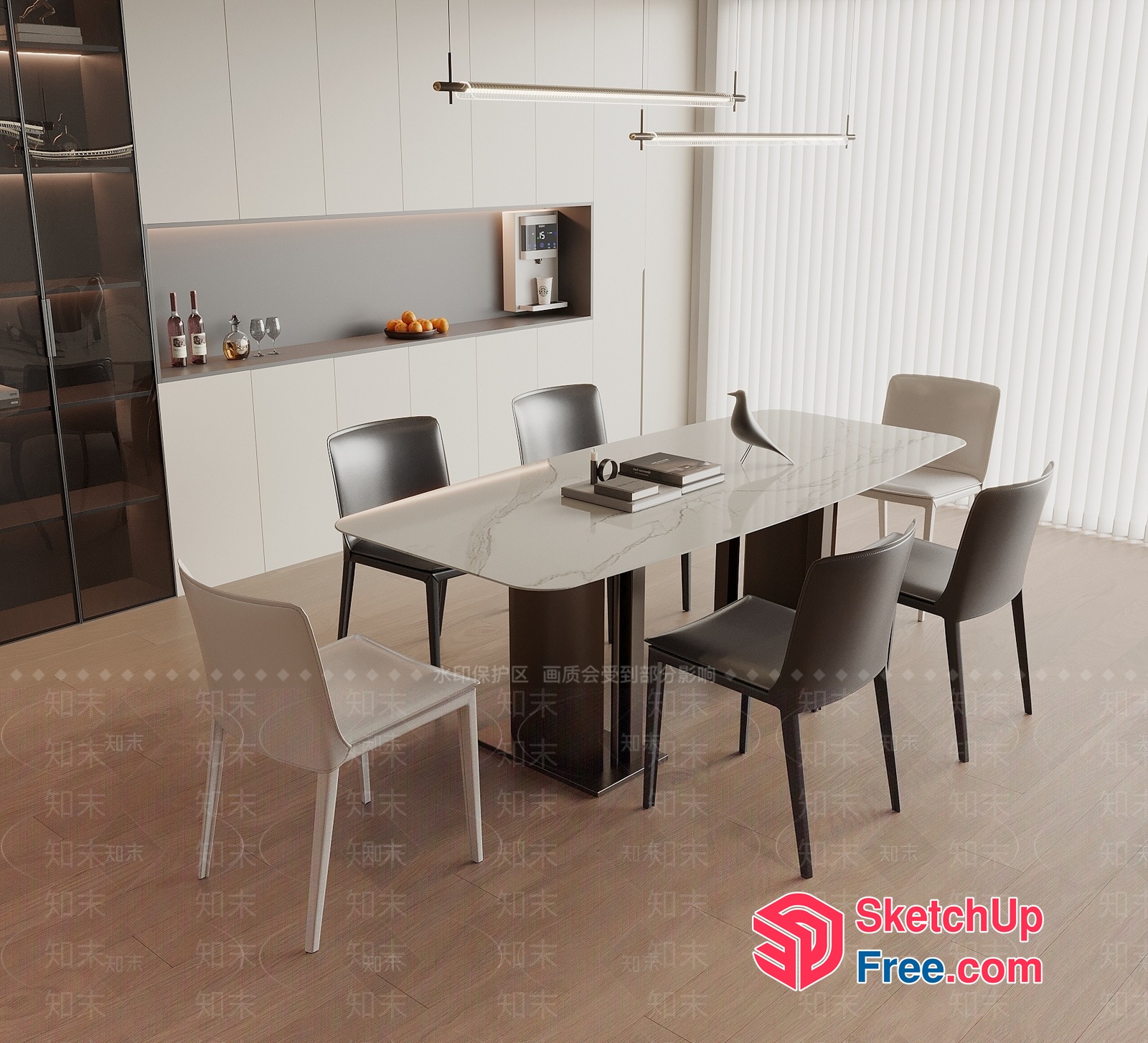 Minimalist Modern Dining Room Design 3D SketchUp File