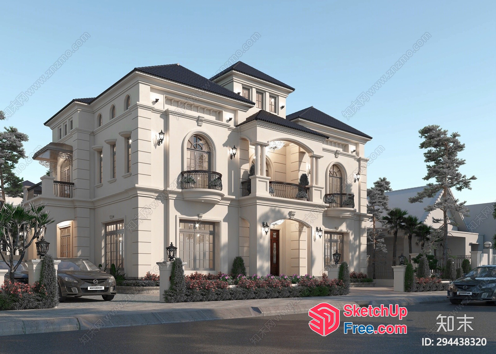 Classic European Style Villa Exterior 3D SketchUp File