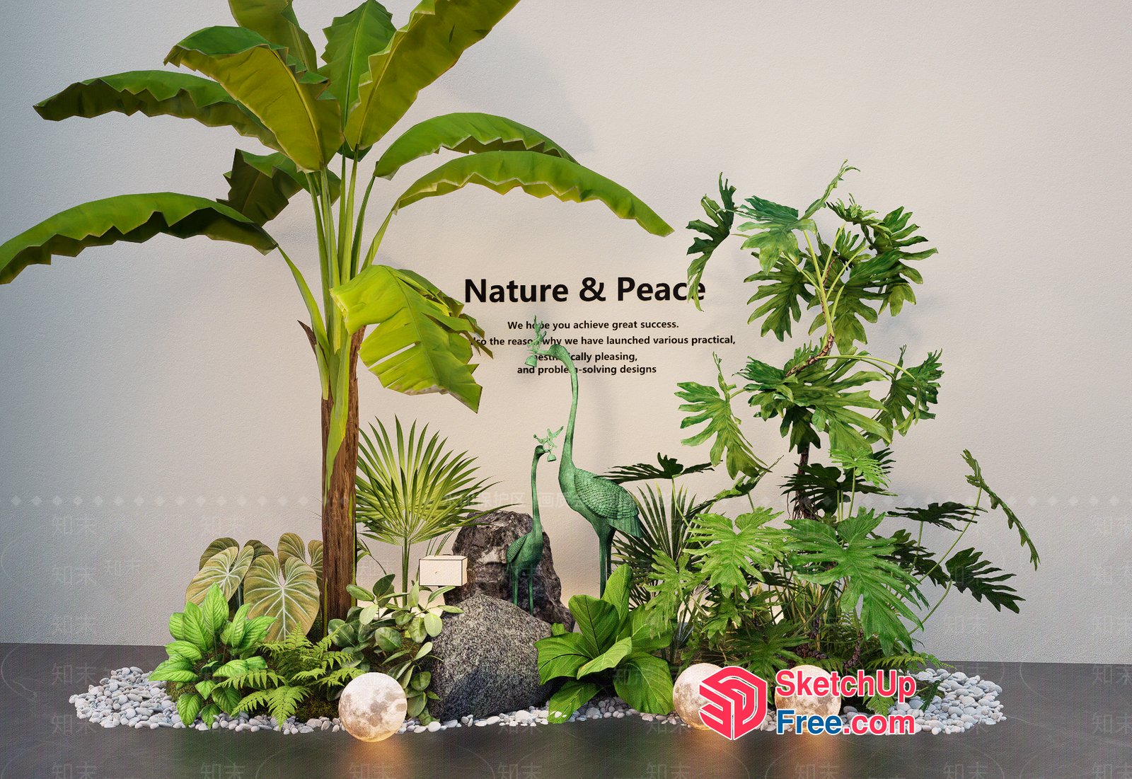 Peaceful Nature-Inspired Interior 3D SketchUp File