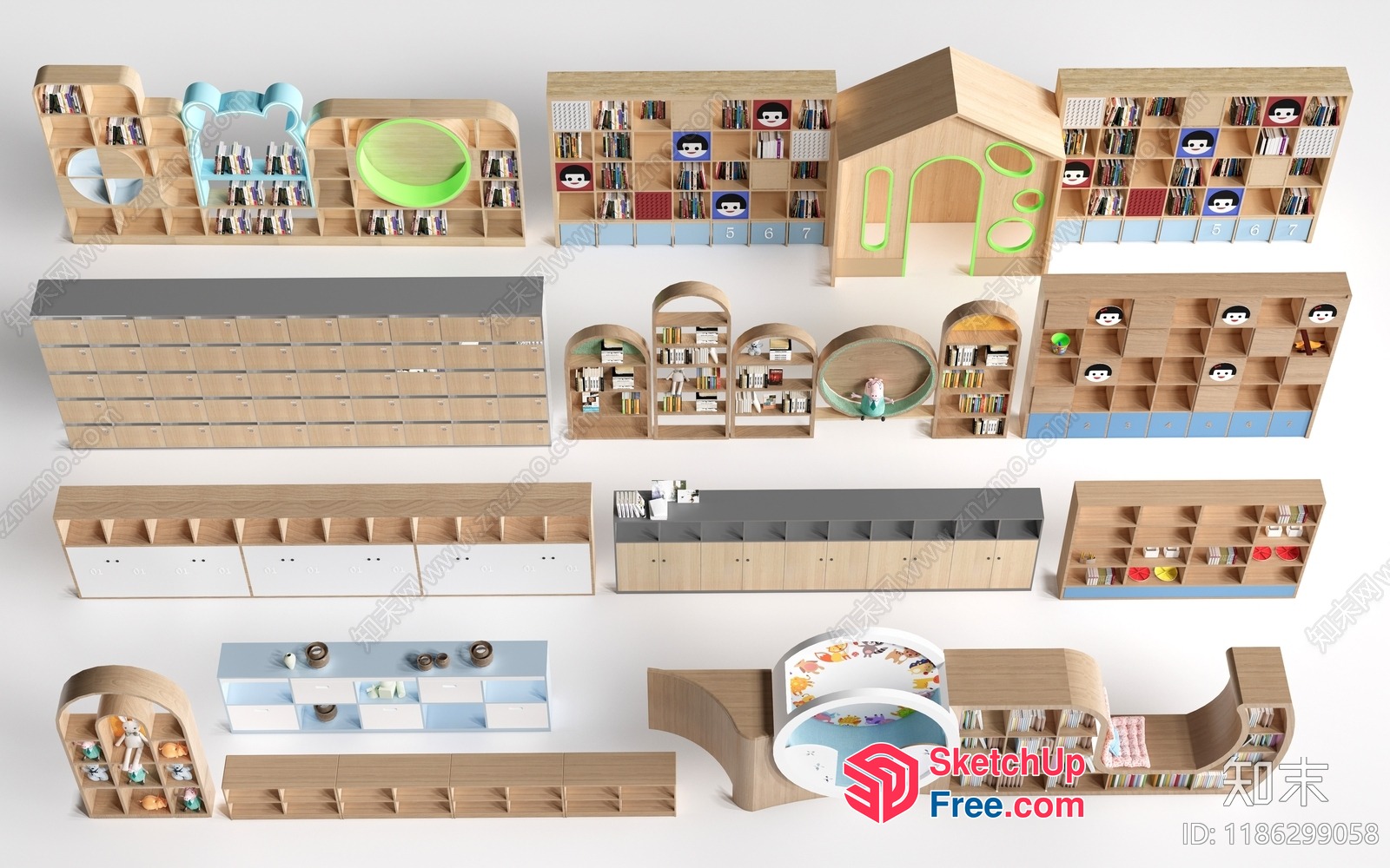 Modern Minimalist Children'S Playroom Furniture Set 3D SketchUp File