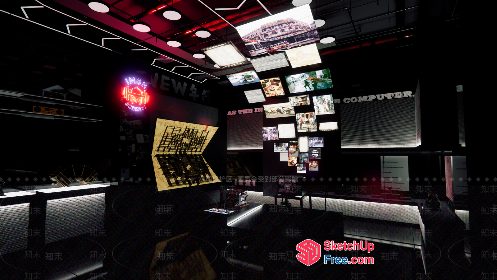Modern Computer Store Interior 3D SketchUp File