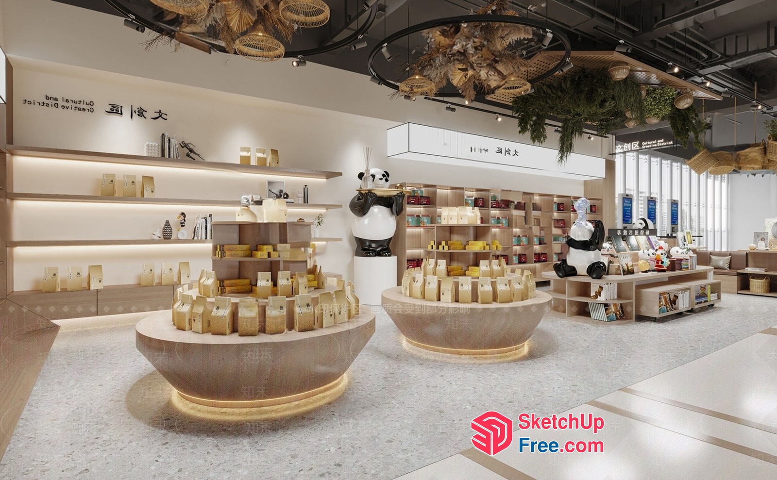 Modern Asian-Inspired Retail Interior 3D SketchUp File