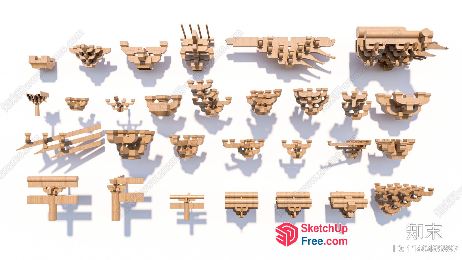 Wooden Gun Wall Decorations 3D SketchUp File