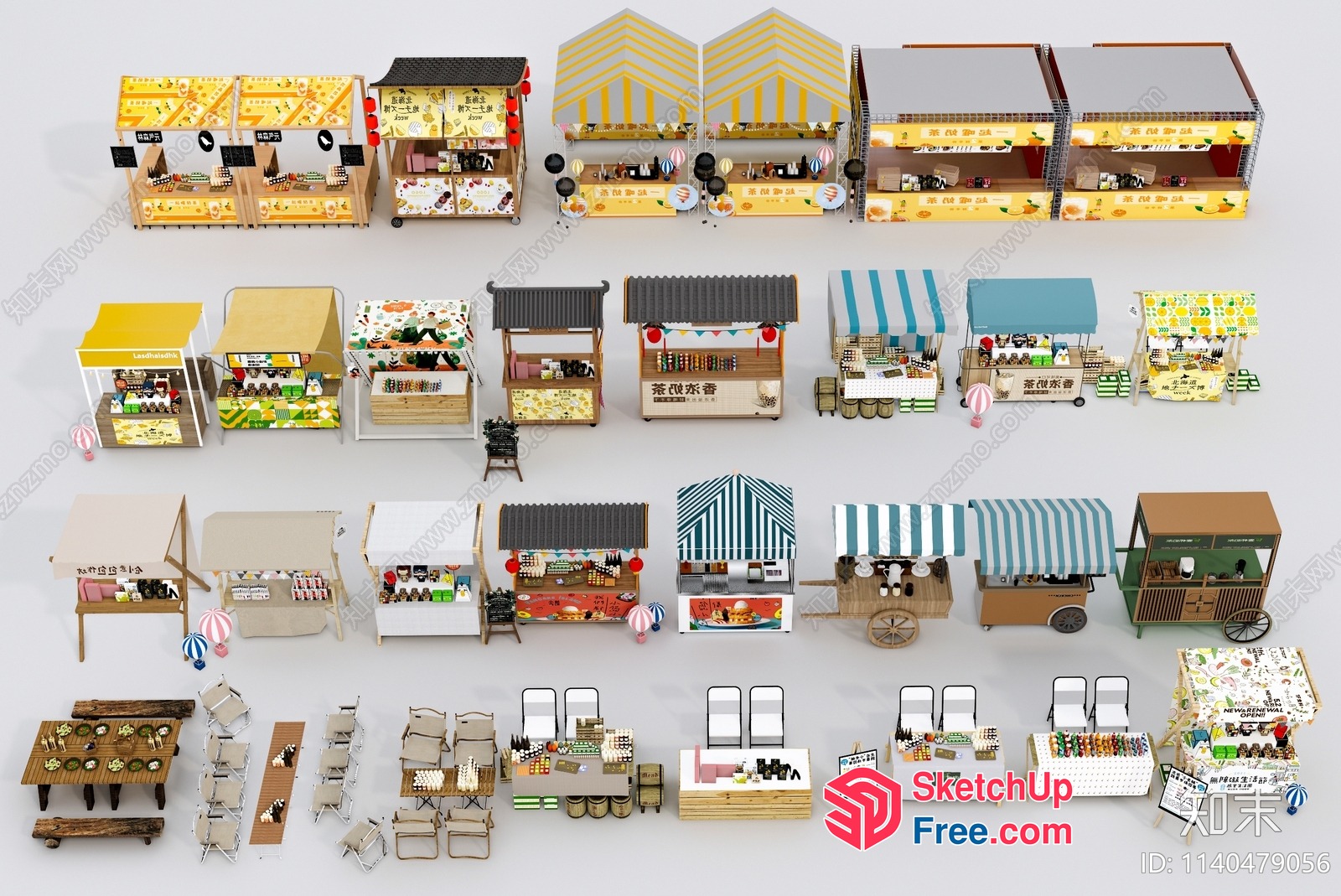 Miniature Japanese Food Market 3D SketchUp File