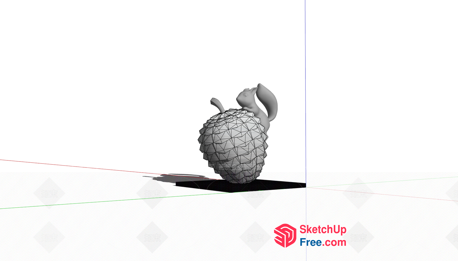 3D-Rendered Animal Sculpture With Geometric Shell 3D SketchUp File