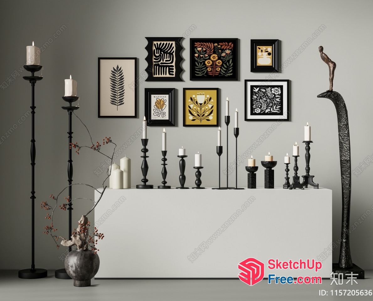 Elegant Candle Holders And Picture Frames 3D SketchUp File