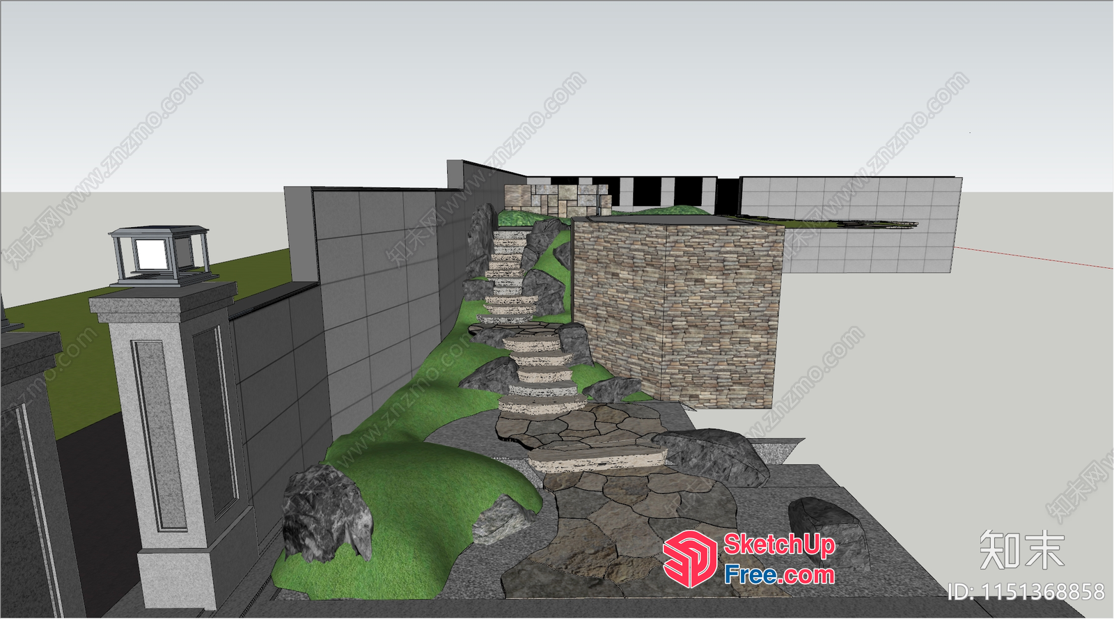 Staircase Leading To A Modern Villa 3D SketchUp File