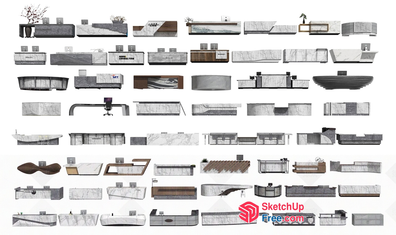 Marble And Wood Furniture Collection 3D SketchUp File