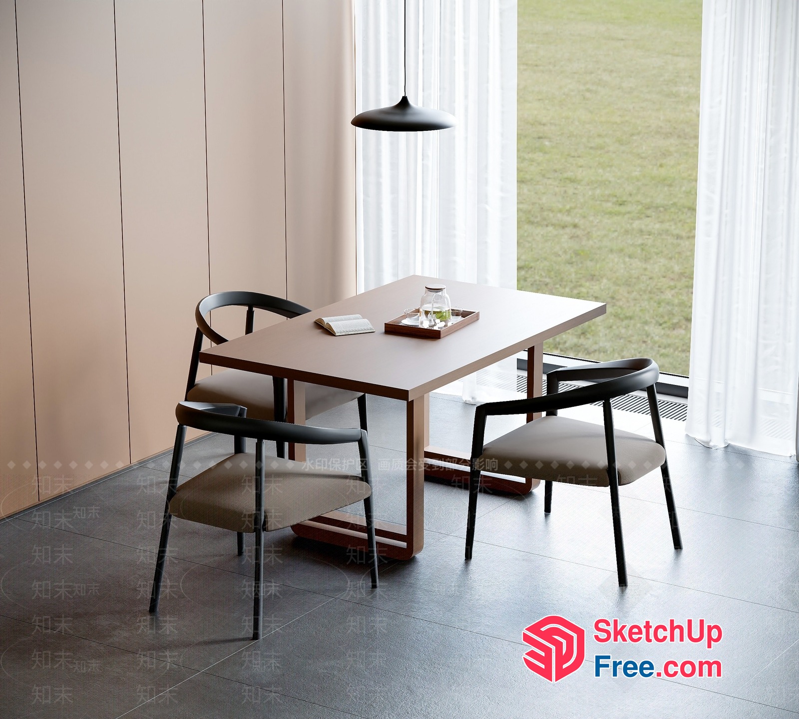 Modern Minimalist Dining Room Interior 3D SketchUp File