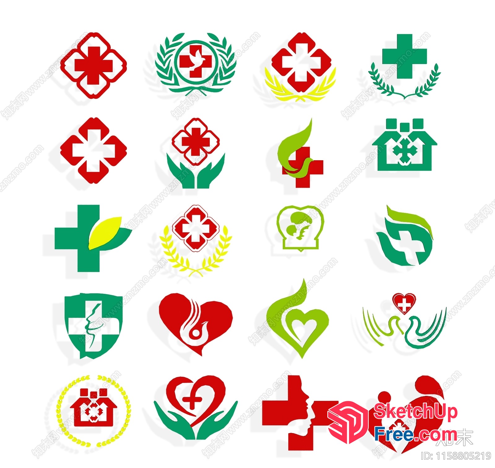 Medical Symbols Collection 3D SketchUp File