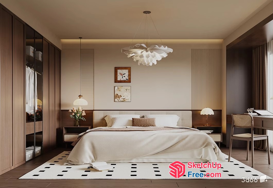 Elegant Modern Bedroom Interior Design 3D SketchUp File