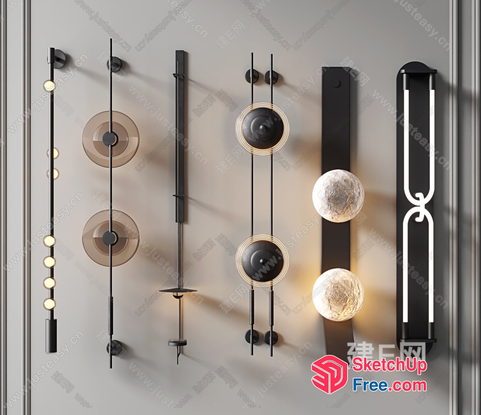 Elegant Modern Black And White Wall Decor 3D SketchUp File