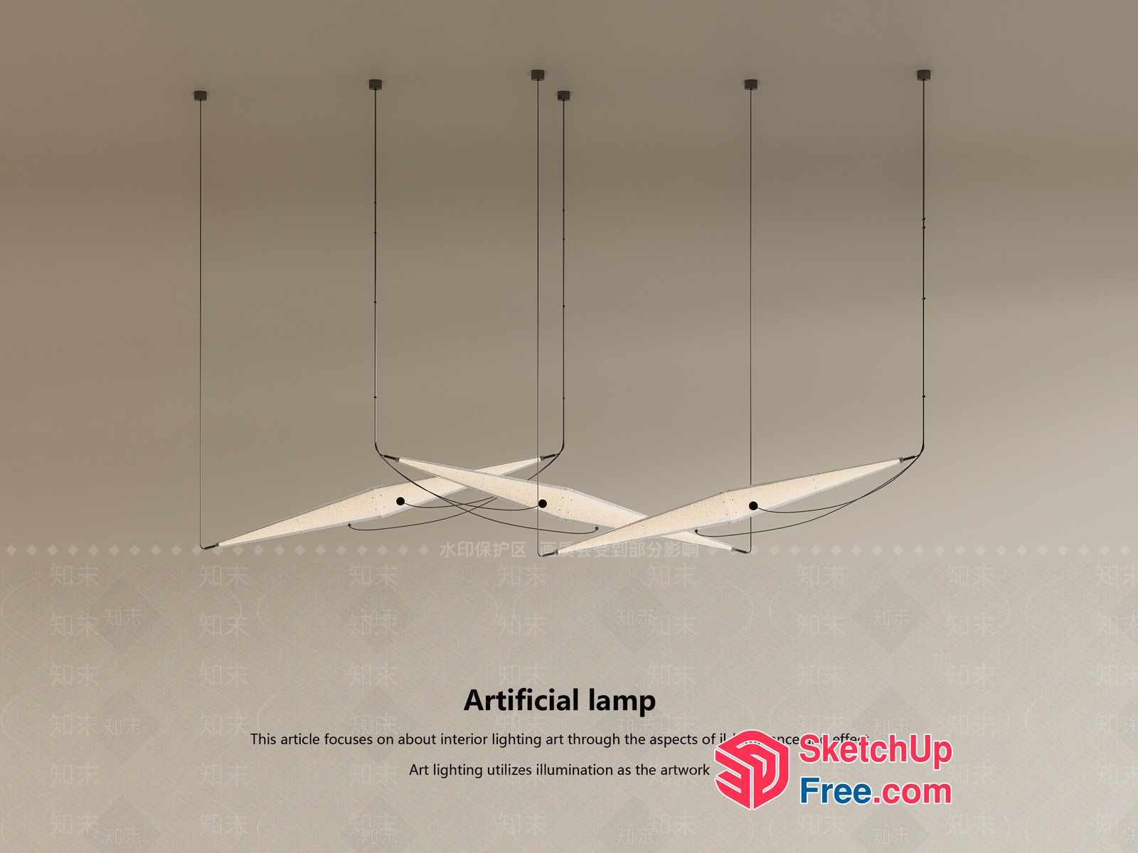 Modern Hanging Lamp Fixture 3D SketchUp File
