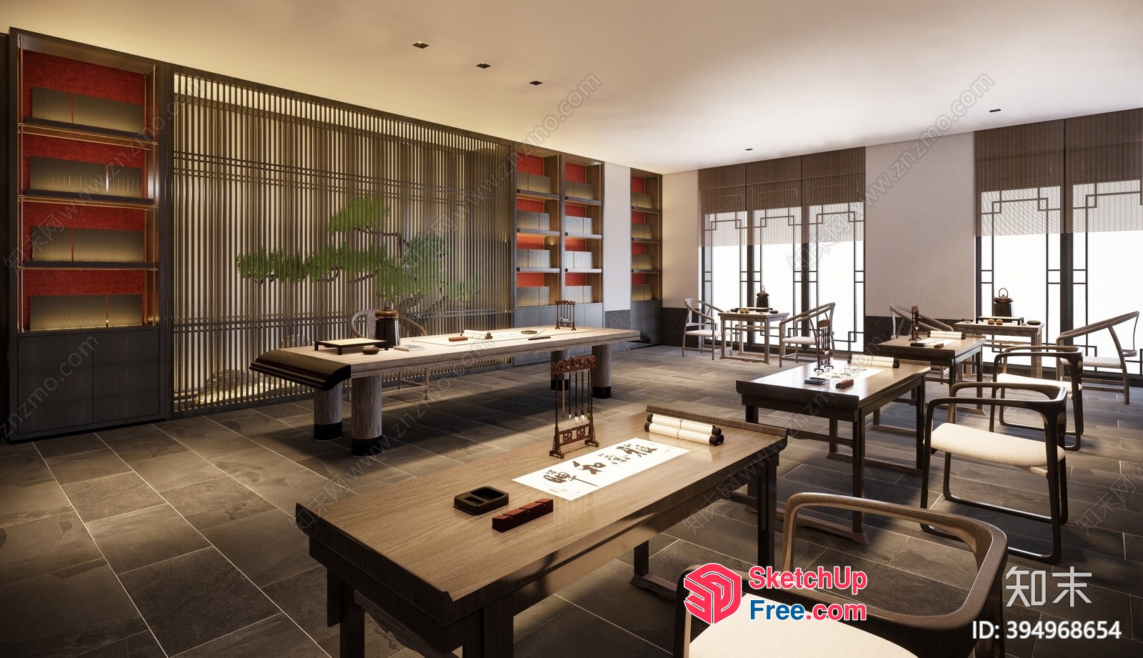 Traditional Asian-Inspired Interior Design 3D SketchUp File