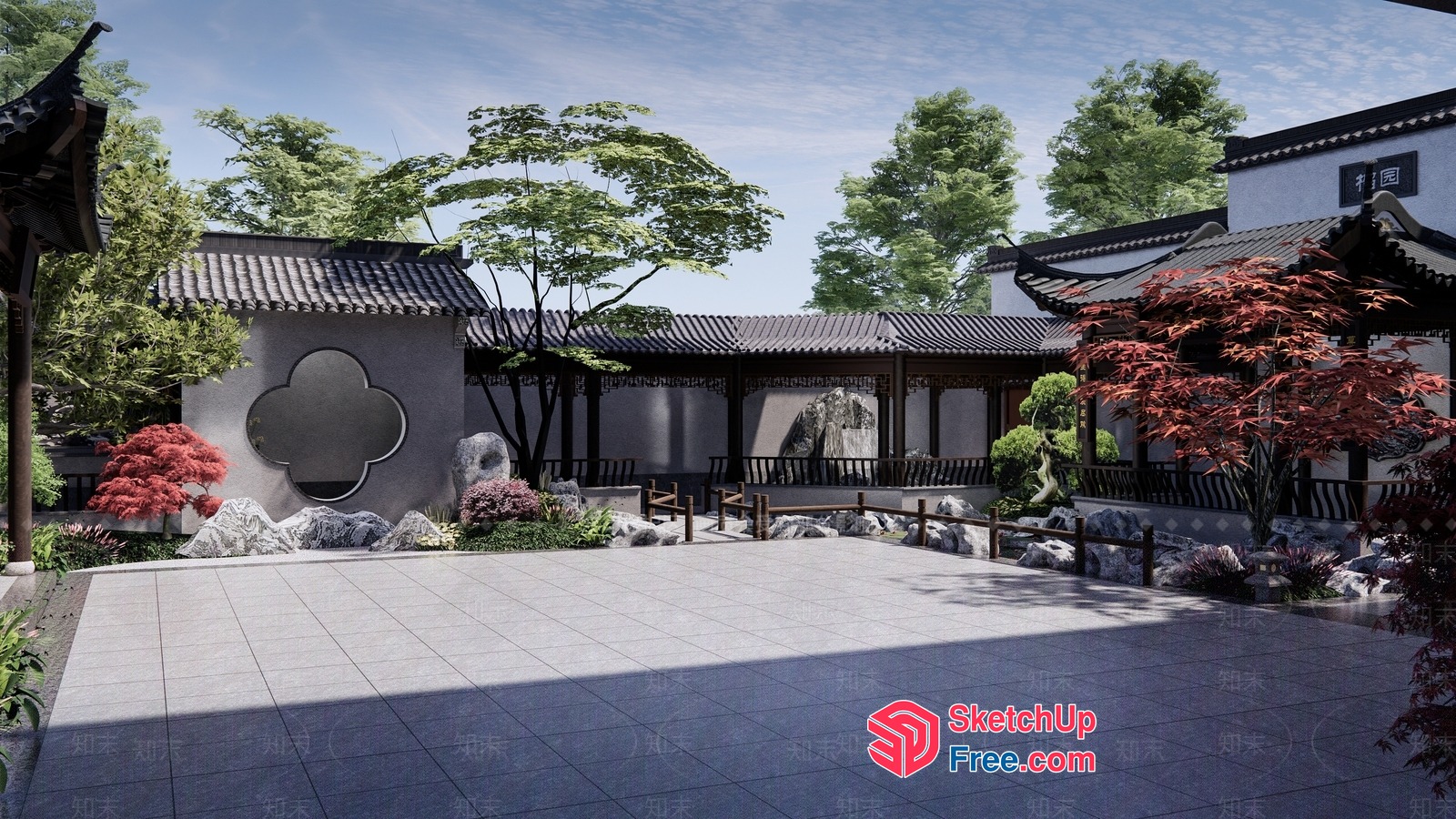 Traditional Chinese Courtyard Garden 3D SketchUp File