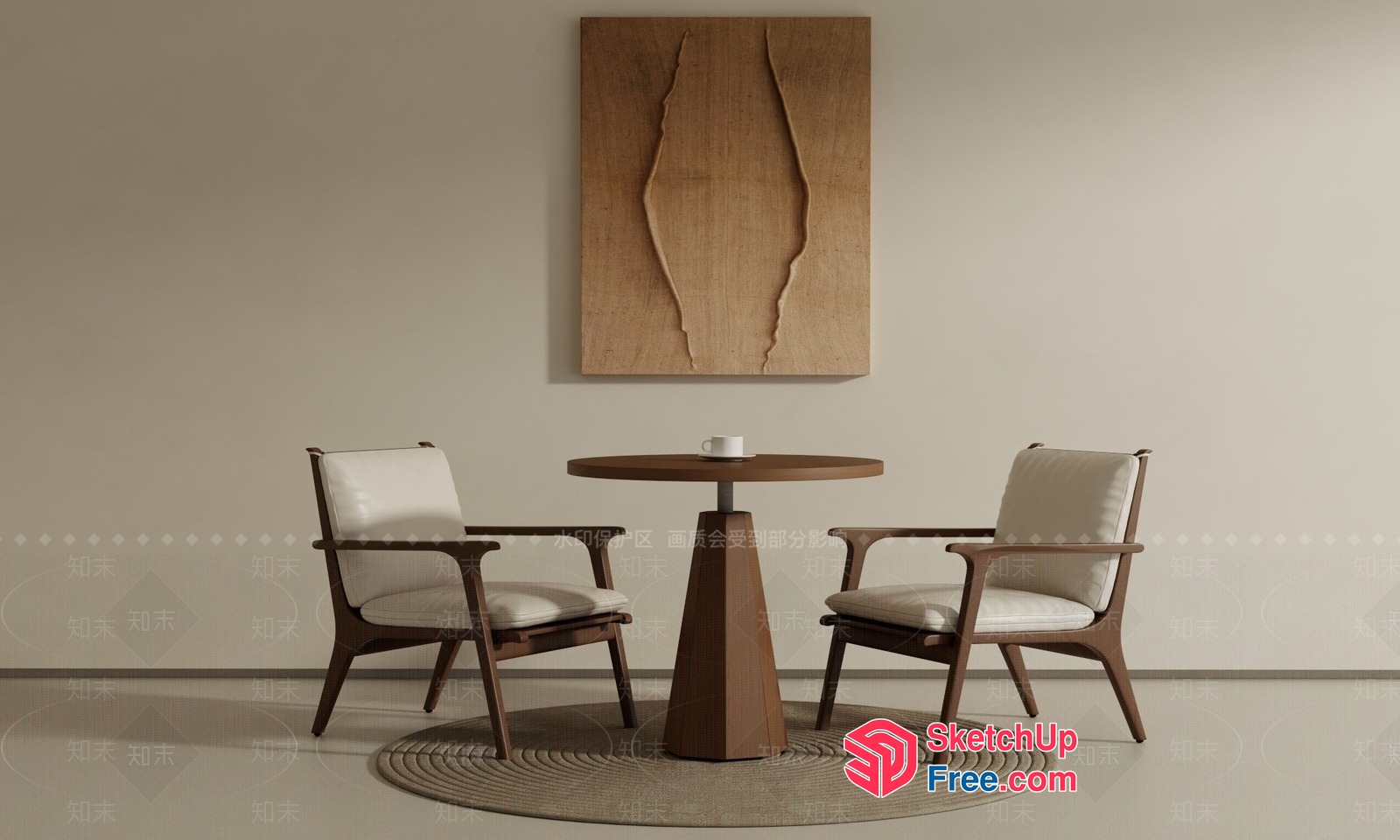Minimalist Scandinavian Style Dining Room Furniture 3D SketchUp File
