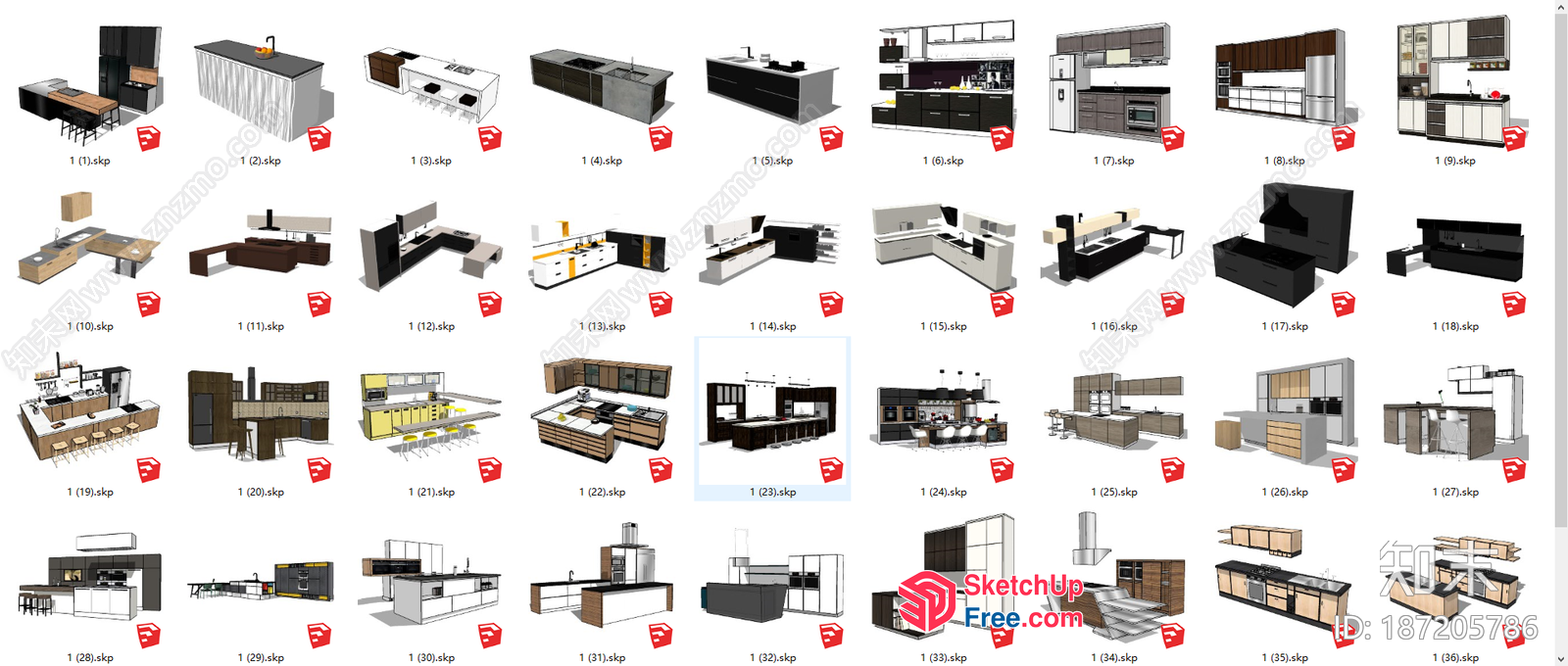 Various Modern Kitchen And Dining Room Furniture Designs 3D SketchUp File