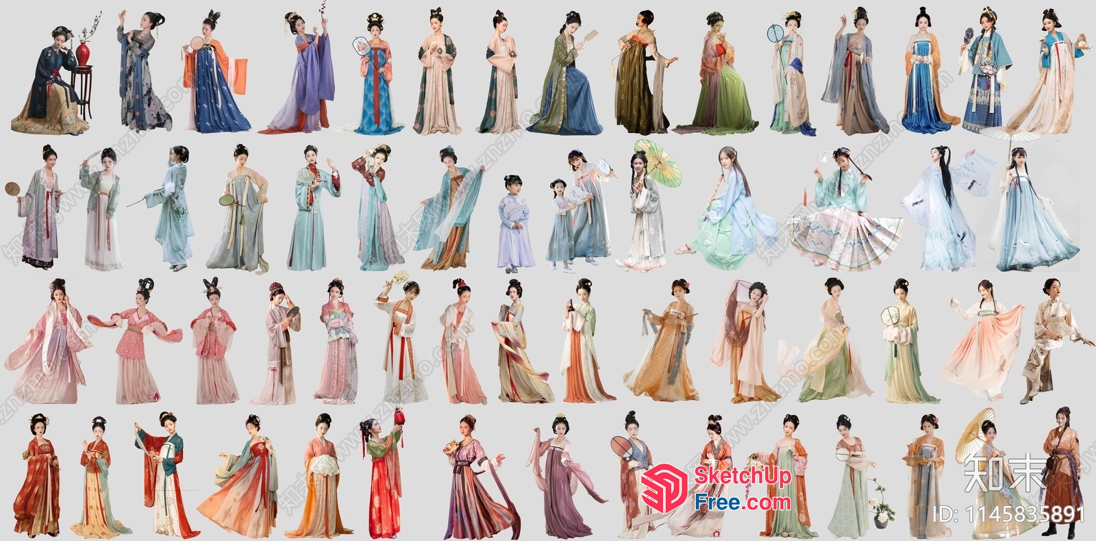 Traditional Chinese Women'S Clothing 3D SketchUp File