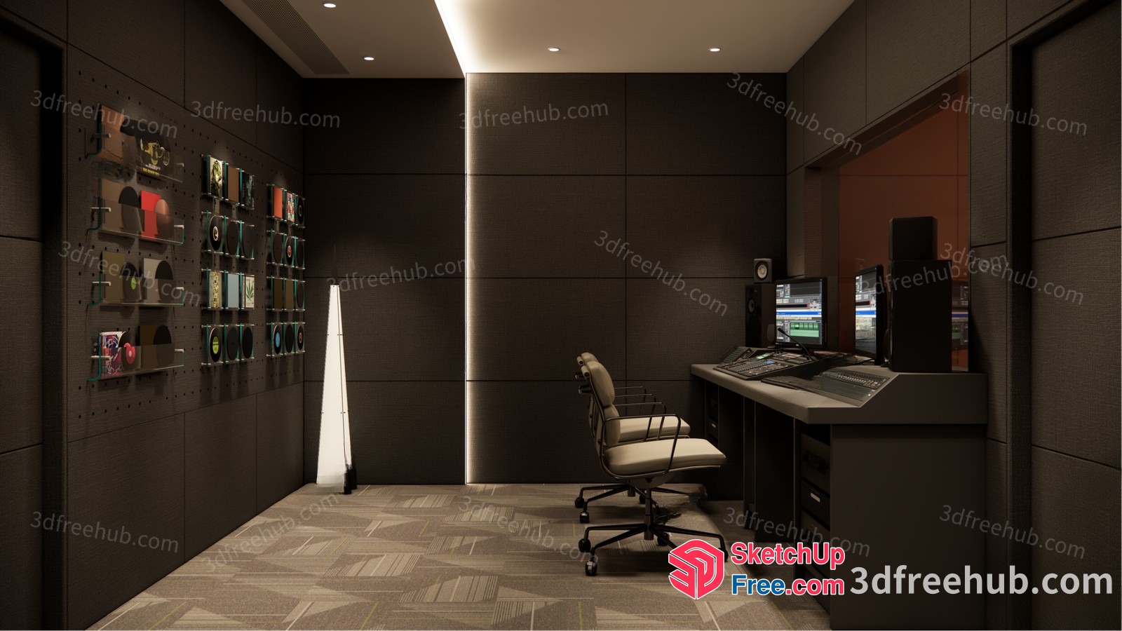 Modern Office Space With Sleek Furniture And Lighting 3D SketchUp File