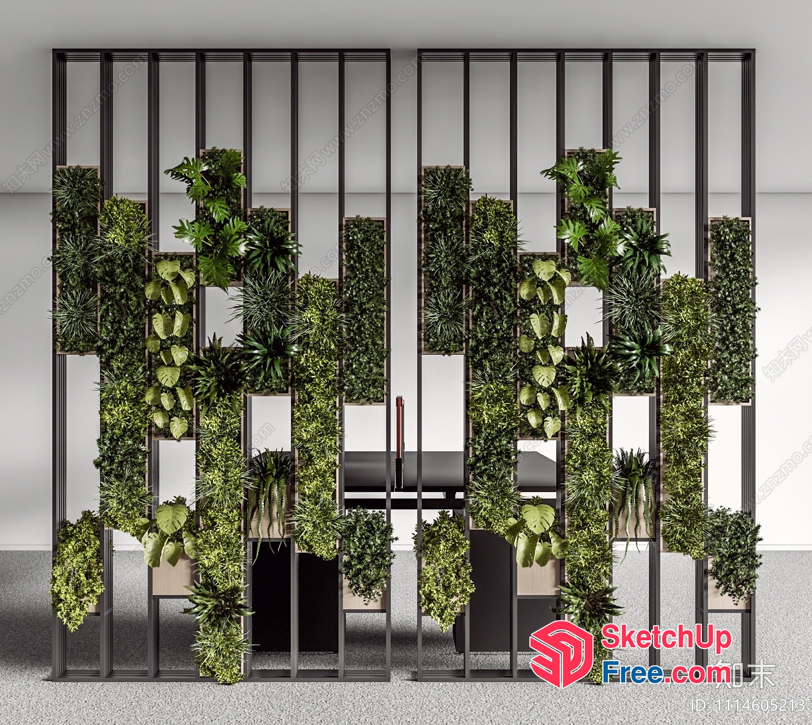 Green Wall Plant Display 3D SketchUp File