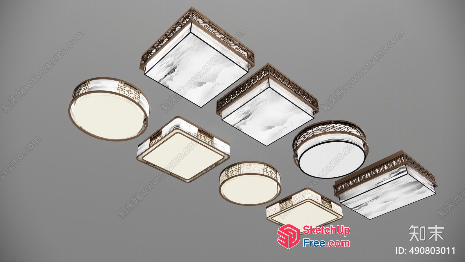 Modern Ceiling Light Fixtures With Ornate Details 3D SketchUp File