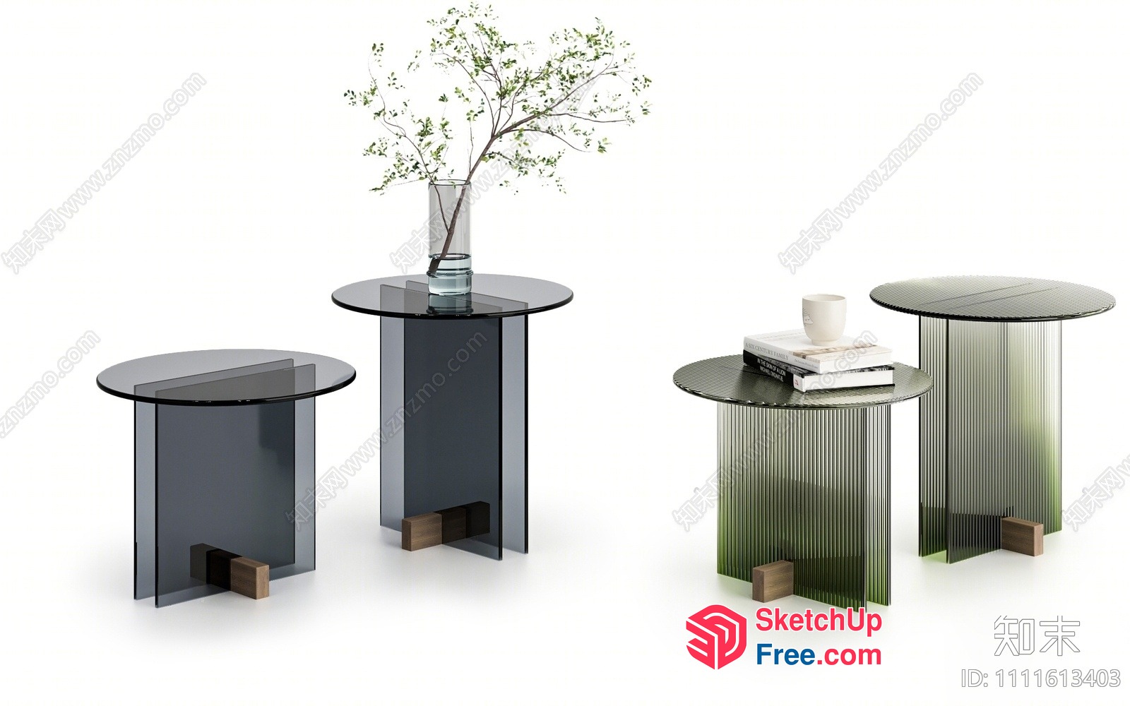 Modern Glass Side Tables For Elegant Living Spaces 3D SketchUp File