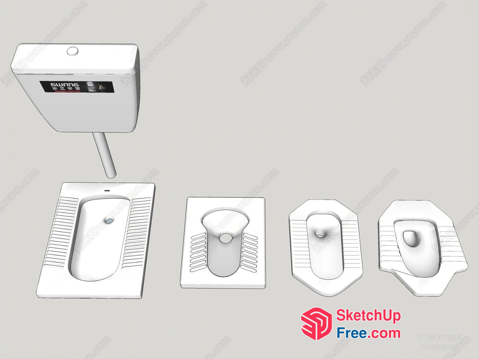 Modern Bathroom Sink And Toilet Fixtures 3D SketchUp File