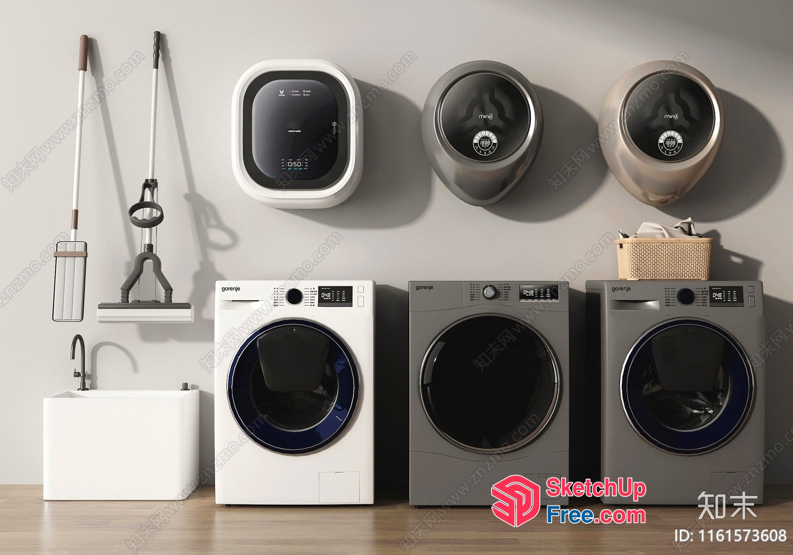 Modern Appliances And Cleaning Tools In A Clean Environment 3D SketchUp File