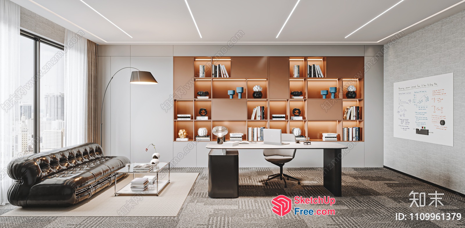 Modern Office Space With Sleek Furniture And Minimalist Decor 3D SketchUp File