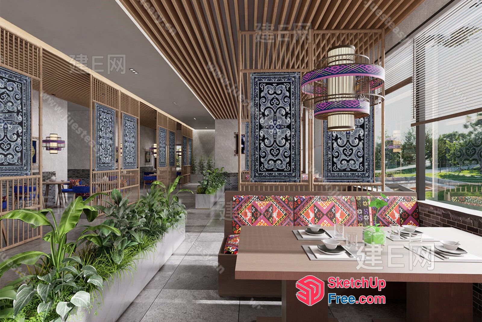 Elegant And Modern Restaurant Interior Design 3D SketchUp File