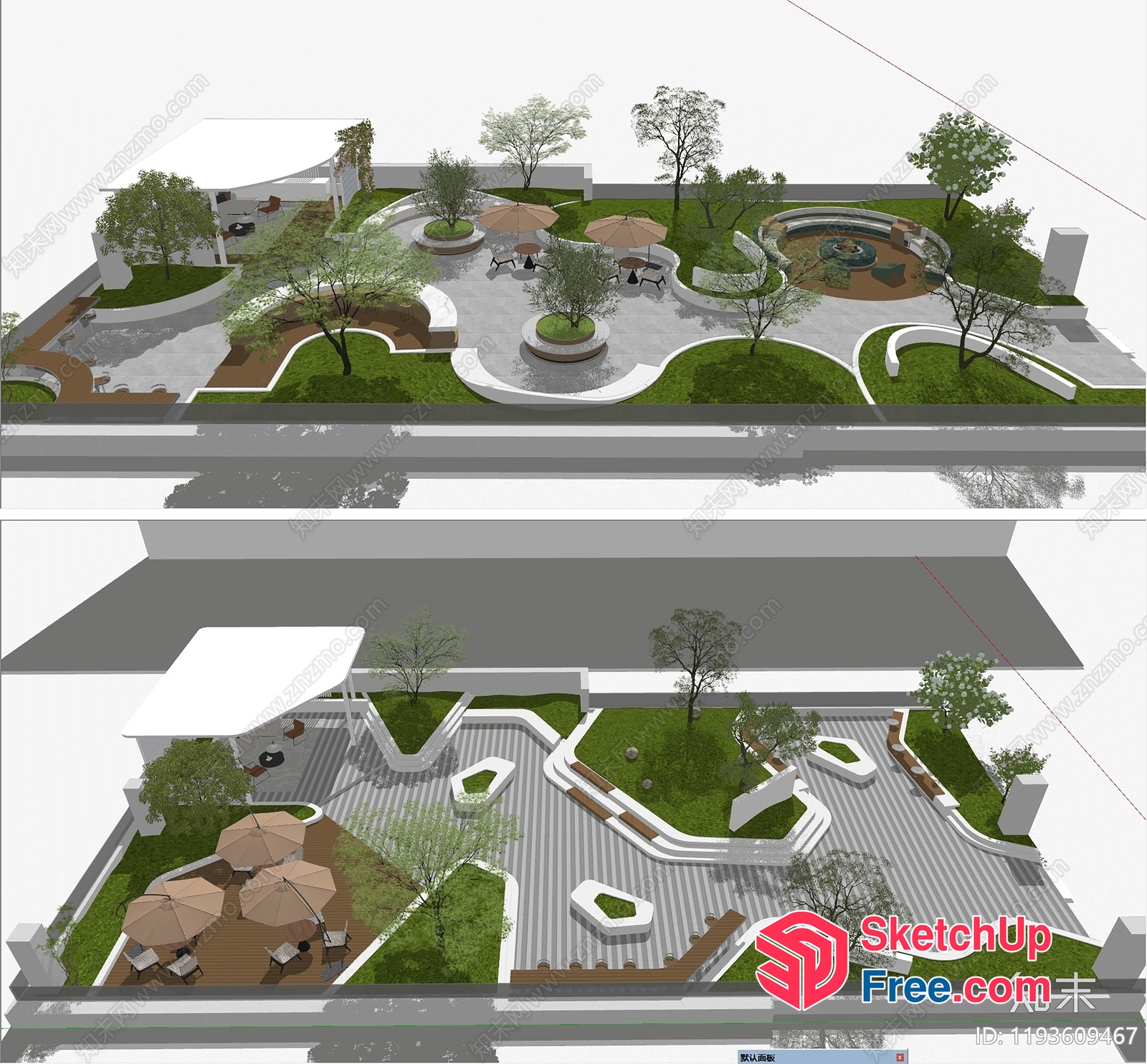 Modern Outdoor Space With Unique Furniture Arrangement 3D SketchUp File