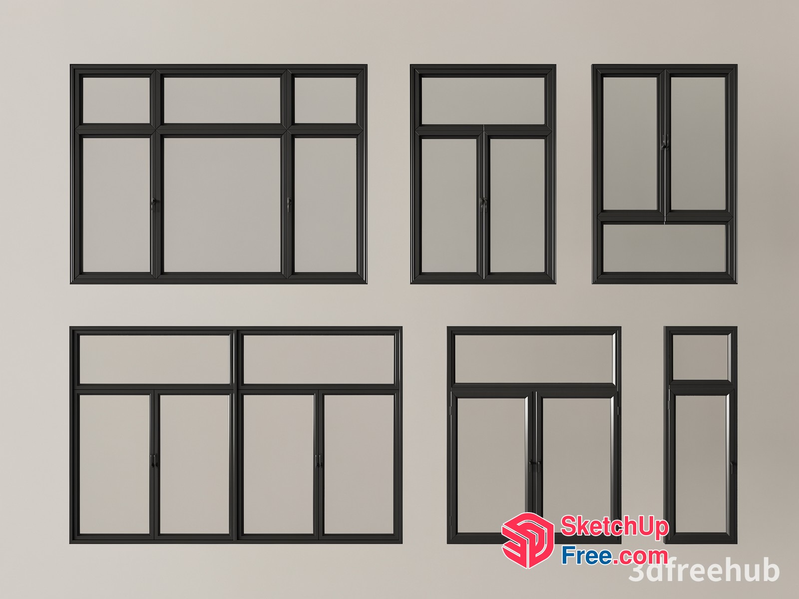 Modern Window Frames In Various Styles 3D SketchUp File