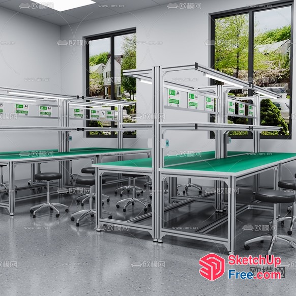 Modern Office Space With Sleek Furniture 3D SketchUp File